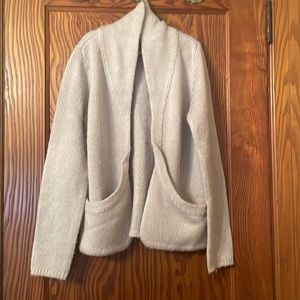 Light gray open cardigan sweater